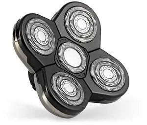 Skull Shaver Baron Replacement Shaver Head Blade - Smooth Close Shave - Wet & Dry Use - Flexible 5-Head Design - Quick Twist Lock - Universal Fit