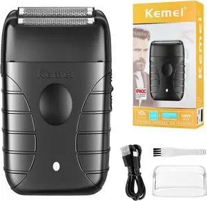 KEMEI Professional Electric Foil Shaver for Men, Beard Trimmer & Men's Grooming Tool, Foil Shaving and Bald Head Precision Trimmer. Cordless and Rechargeable with USB. Gifts for Men