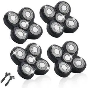 4 Pack Shaver Replacement Blades Compatible with Freedom Head Shaver,Head and Face Electric Razor Shaver Head