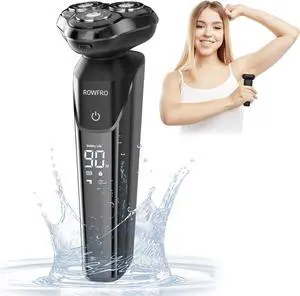 Electric Razors for Women, Facial Hair Removal, Bikini Trimmer, Rechargeable Womens Electric Shaver for Legs, Face, Lips Hairs, Wet and Dry Shaving, Type-C Fast Charging, LED Display