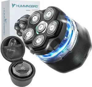 HUMMINGBIRD Head Shavers for Bald Men - MK3 Mens Head Shaver, Detachable Head, Wet/Dry Electric Razor, Rotary Bald Head Shavers for Men, Waterproof, Cordless USB-C Rechargeable Skull Shaver with case