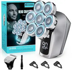 Head Shavers for Bald Men, Upgraded 7D Electric Razor, Cordless Rechargeable, Ipx7 100% Waterproof, Dry & Wet Bald Head Shaver, Beard Grooming Kit with Led Display