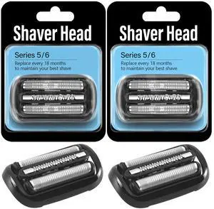53B Series 5/6 Shaver Replacement Head for Braun Electric Shavers - Compatible with Braun Shaving Razor New Generation 5020cs 5018s 5035s 5049cs 5050cs 6020s 6040cs 6075cc 6072cc 6090cc, 2Pack