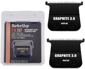 FX707Z DLC 2.0 Replacement Blades Compatible with BaByliss PRO Barberology Trimmer Blade,Zero-Gapped Replacement Trimmer Blade Compatible with BaBylissPRO FX787 & FX726 Trimmer2 Pcs Black