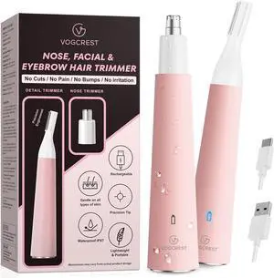 Nose Hair Trimmer for Women, Portable, Waterproof, Rechargeable, 2-in-1 Trimmer, Easy to Clean, Suitable for Sensitive Skin