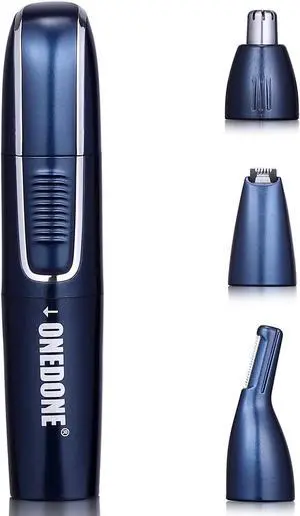 ONEDONE Nose Hair Trimmer - 3 in 1 USB Rechargeable Ear Nose Hair Trimmer for Men, Dual-Edge Blades Painless Electric Ear Trimmer Eyebrow Clipper Father's Day Gifts
