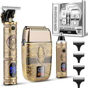 Karrte Professional Hair Trimmer/Beard Face Shaver/Nose Trimmer Kit for Men,Hair Clipper,Electric Razor/Beard Trimmer with 2 Foil Head,Mens Grooming Set,Barber Supplies Gifts for Men