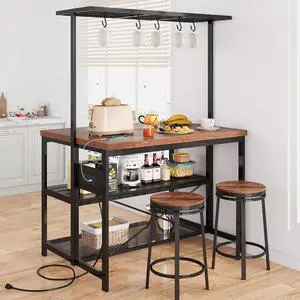 Kitchen Island with Storage, Bakers Rack with Power Outlet, Island Table for Kitchen,3 Tier Microwave Stand Oven Shelf,Large Coffee Bar Table, Storage Shelf for Kitchen Dining Room Living Room,5 Hooks Kitchen Island with Storage, Bakers Rack with Power Outlet, Island Table for Kitchen,3 Tier Microwave Stand Oven Shelf,Large Coffee Bar Table, Storage Shelf for Kitchen Dining Room Living Room,5 Hooks