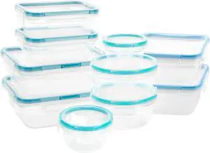 Snapware Total Solutions (10-Pack, Mixed Sizes) Plastic Food Storage Containers Set, Airtight & Leakproof Locking BPA-Free Lids Tupperware, Freezer Dishwasher Microwave Safe