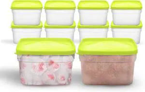 Arrow Reusable Plastic Storage Container Set, 10 Pack, 1 Pint/16 Ounce Each  Food, Meal Prep, Leftovers  Freeze, Store, Reheat - Clear Container Set With Lids  BPA-Free, Dishwasher/Microwave Safe