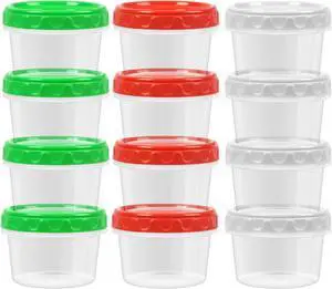 8 oz Small Freezer Containers with Lids Stackable Plastic Food Storage Container 1 Cup Meal Prep Bowls Airtight Dishwasher Safe,12-pack