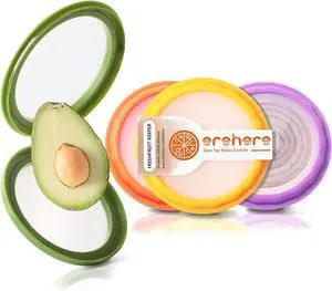 4-Piece Airtight Food Storage Containers Set  Avocado Saver, Onion Keeper, Silicone Kitchen Organizers for Fridge, Reusable & Leak-Proof to Lock in Freshness