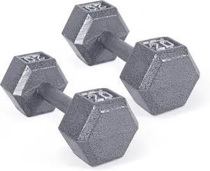 CAP Cast Iron Hex Dumbbell, Pair, 20 lb CAP Cast Iron Hex Dumbbell, Pair, 20 lb