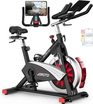 JOROTO Exercise Bike, Magnetic Stationary Bikes for Home with 40LBS Flywheel, App Supported Indoor Bike with 350LBS Weight Capacity, Low Noise,Digital Monitor,Bottle and Tablet Holder JOROTO Exercise Bike, Magnetic Stationary Bikes for Home with 40LBS Flywheel, App Supported Indoor Bike with 350LBS Weight Capacity, Low Noise,Digital Monitor,Bottle and Tablet Holder