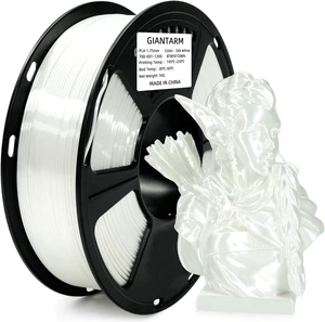 GIANTARM 3D Printer Filament, Silk White Pla Filament, 1Kg(2.2lbs) Spool, 1.75mm Dimension Accuracy +/- 0.03mm, 3D Printing Filament GIANTARM 3D Printer Filament, Silk White Pla Filament, 1Kg(2.2lbs) Spool, 1.75mm Dimension Accuracy +/- 0.03mm, 3D Printing Filament