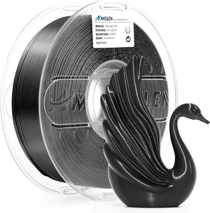 AMOLEN Silk PLA 3D Printer Filament, Shiny Silk Black PLA Filament 1.75mm, 3D Printing PLA Filament for Most 3D Printer, 1kg Spool(2.2lbs) AMOLEN Silk PLA 3D Printer Filament, Shiny Silk Black PLA Filament 1.75mm, 3D Printing PLA Filament for Most 3D Printer, 1kg Spool(2.2lbs)