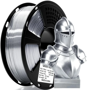 Geeetech Silk Silver PLA 3D Printer Filament, 1.75mm, 1kg (2.2lbs) Spool Geeetech Silk Silver PLA 3D Printer Filament, 1.75mm, 1kg (2.2lbs) Spool