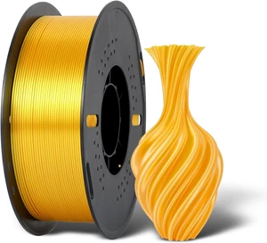 Kingroon Silk PLA 3D Printer Filament, Dimensional Accuracy +/- 0.03 mm, 1 kg Spool(2.2lbs), PLA Shiny Filament 1.75 mm (Gold) Kingroon Silk PLA 3D Printer Filament, Dimensional Accuracy +/- 0.03 mm, 1 kg Spool(2.2lbs), PLA Shiny Filament 1.75 mm (Gold)