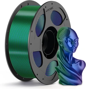 ANYCUBIC Silk Tri Color Pla Filament, 3-in-1 Chrome Coextrusion Color Change 3D Printer Filament 1.75mm Dimensional Accuracy +/- 0.02mm, Silk Texture, 1KG Reusable Spool (2.2 lbs), Blue Green Purple ANYCUBIC Silk Tri Color Pla Filament, 3-in-1 Chrome Coextrusion Color Change 3D Printer Filament 1.75mm Dimensional Accuracy +/- 0.02mm, Silk Texture, 1KG Reusable Spool (2.2 lbs), Blue Green Purple