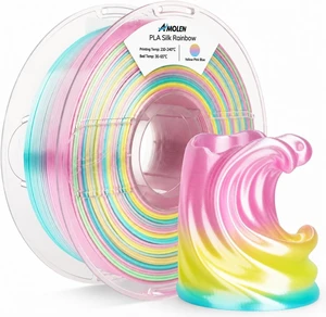 AMOLEN Silk PLA 3D Printer Filament, Shiny Multicolor Rainbow PLA 1kg AMOLEN Silk PLA 3D Printer Filament, Shiny Multicolor Rainbow PLA 1kg