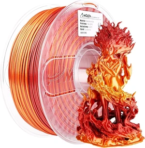 AMOLEN Silk PLA Gradient 3D Printing Filament, 1KG Spool 1.75mm Silk Shiny Red Gold Gradient Printer Filament 2.2lb Brighter New Version, Compatible with 3D Printer and 3D Pen AMOLEN Silk PLA Gradient 3D Printing Filament, 1KG Spool 1.75mm Silk Shiny Red Gold Gradient Printer Filament 2.2lb Brighter New Version, Compatible with 3D Printer and 3D Pen