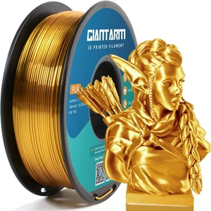 GIANTARM 3D Printer Filament, Silk Gold Pla Filament, 1Kg(2.2lbs) Spool, 1.75mm Dimension Accuracy +/- 0.03mm, 3D Printing Filament GIANTARM 3D Printer Filament, Silk Gold Pla Filament, 1Kg(2.2lbs) Spool, 1.75mm Dimension Accuracy +/- 0.03mm, 3D Printing Filament