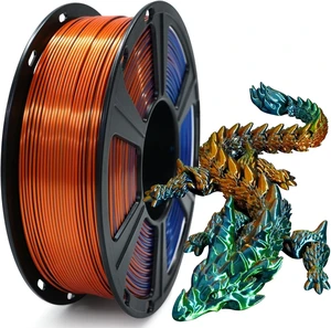 GIANTARM Silk PLA Filament 1.75mm,Tri Color PLA Orange Blue Green 1KG GIANTARM Silk PLA Filament 1.75mm,Tri Color PLA Orange Blue Green 1KG