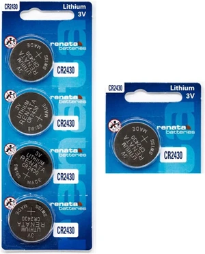 Renata CR2430 Lithium Coin Batteries 3V Blister Card Packaged For Peg Hook Durable (5 Pack) Renata CR2430 Lithium Coin Batteries 3V Blister Card Packaged For Peg Hook Durable (5 Pack)