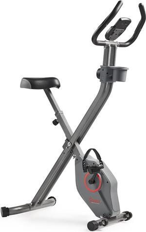 Sunny Health & Fitness Foldable Magnetic Exercise Bike, Portable Compact X-Bike for indoor cycling workout, Cardio Training Machine for Home, Optional Bluetooth Connection With SunnyFit App