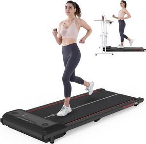 CITYSPORTS Under Desk Treadmill, 550W 110KG Capacity Portable Walking Treadmill for Home Office with Remote LED Display (Black Red)