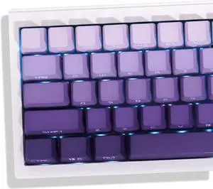 134 Keys PBT Double Shot Keycaps OEM Profile Gradient Purple Backlit Keycaps Set Fit for 61/64/87/104/108 Cherry Mx Switches Mechanical Keyboard