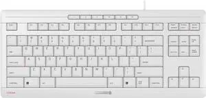 Cherry Stream Keyboard TKL Wired USB Keyboard TenKeyLess Compact Version Without Number Pad. Super Silent Keystroke. Ideal for Office and Industrial Use. White