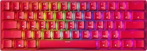 Mechanical Gaming Keyboard - 61 Keys Multi Color RGB Illuminated LED Backlit Wired Programmable for PC/Mac Gamer (Gateron Optical Red, Red)