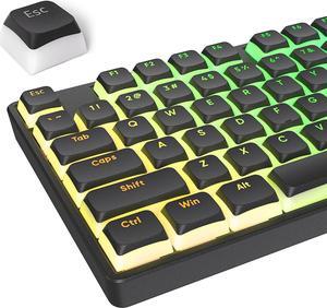 surmen Pudding Keycaps Double Shot PBT Keycaps XDA Profile Translucent Layer Replacement for Full Size, TKL, 75%, 60% Layouts(Black)