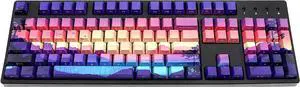 JSJT PBT Keycaps Side/Front Print Keycap Set OEM Profile Non-Backlit Thick Key Caps for Most 60% /87 TKL/104/108 /61 Cherry MX Switch Mechanical Keyboard(Multi-Color)