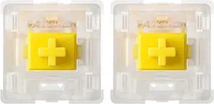 kutethy Gateron Milky Yellow Pro V2 Switches Pre Lubricated Linear 5 Pin for All MX Mechanical Keyboards (Pack of 108)