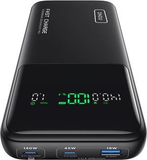 140W Power Bank, 27000mAh High Capacity Laptop Portable Charger, USB C in&Out Tablet Powerbank, Smart Digital Display Phone Charger Compatible with iPhone 16, iPad, MacBook, Laptop etc.