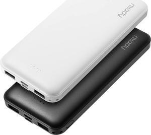 Miady 2-Pack 10000mAh Dual USB Portable Charger, USB-C Fast Charging Power Bank, Backup Charger for iPhone 15/14/13, Galaxy S23/22, Pixel and etc
