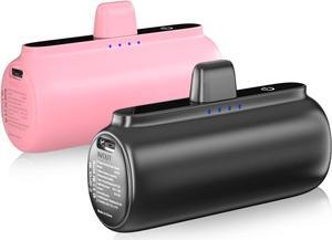 2 Pack Portable Charger iPhone, Upgraded 5500mAh Power Bank for iPhone, 20W PD Fast Charging, Ultra-Compact Travel Portable Phone Charger, Battery Pack for iPhone 14/13/12/11/X/8/7 Series