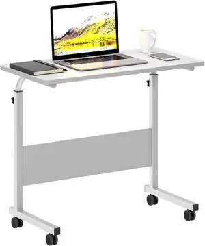 sogesfurniture 31.5 inches Mobile Bed Table, Portable Laptop Computer Stand Desks with Wheels, Laptop Table Adjustable Height Standing Computer Desk Portable Stand, White BHUS-05-1-80WT sogesfurniture 31.5 inches Mobile Bed Table, Portable Laptop Computer Stand Desks with Wheels, Laptop Table Adjustable Height Standing Computer Desk Portable Stand, White BHUS-05-1-80WT