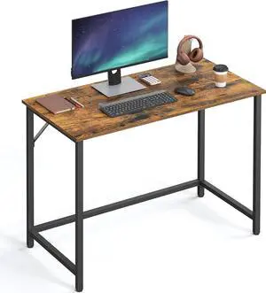 VASAGLE Computer Desk, Gaming Desk, Home Office Desk, for Small Spaces, 19.7 x 31.5 x 29.5 Inches, Industrial Style, Metal Frame, Rustic Brown and Black ULWD038B01