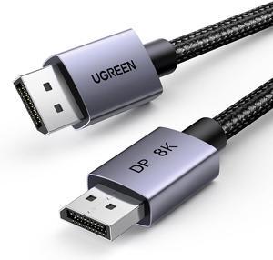 8K DisplayPort 1.4 Cable 10FT DP Cable Supports 8K@60Hz 4K@240Hz 32.4Gbps HDR HDCP DSC 1.2a FreeSync G-Sync Display Port Cord Alu Braided Compatible Monitor Graphics PC HDTV