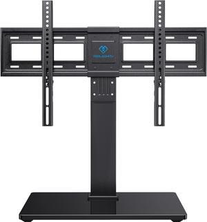PERLESMITH Universal Swivel TV Stand Base, Table Top TV Stand for 37-75 inch LCD LED TVs, Height Adjustable TV Mount Stand with Tempered Glass Base, VESA 600x400mm, Holds up to 99lbs, PSTVS13