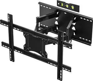BONTEC Full Motion TV Wall Mount for 37-85 inch LED LCD OLED Flat Curved Screen TVs, Swivel Tilt TV Bracket, Heavy Duty Articulating 6 Arms up to 144LBS, Max VESA 600x400mm,Fits 8/12/16" Wood Stud