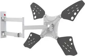 Barkan Long White TV Wall Mount, 13 - 80 inch Full Motion Articulating - 4 Movement Flat / Curved Screen Bracket, Holds up to 110lbs