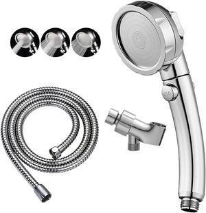 High Pressure Handheld Shower Head with ON/Off Pause Switch, 3 Spray Modes Shower Wand with Shut Off Button, Removable Camper Shower Head with Hose and Adjustable Angle Bracket