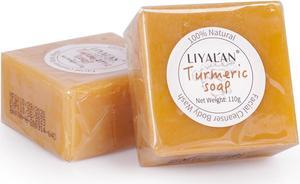 Turmeric Face Wash Moisturizing Essential Oil Soap Bath Cleaning Soap 2 Pack 110g * 2