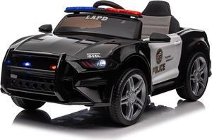 LAPD Police Cruiser 12V Electric Ride On Car for Kids Age 3-8 - Remote Control, Megaphone, Siren & Lights - ASTM-Certified Fun Toy Car with EVA Tire & Leather Seats
