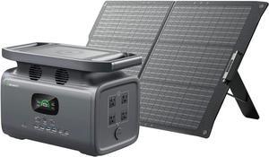 GROWATT INFINITY 1500 Portable Power Station with 100W Solar Panel, 1512Wh Capacity Solar Generator, 2000W AC Output for Outdoor Camping, Home Backup, Emergency
