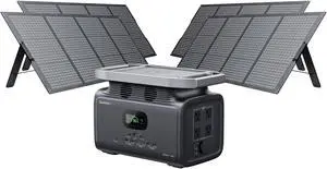 GROWATT INFINITY 1300 Portable Power Station with 800W Solar Panel, 1382Wh Capacity LiFePO4 Solar Generator, 1800W AC Output for Outdoor Camping, RV, Home Backup, Emergency, off-Grid